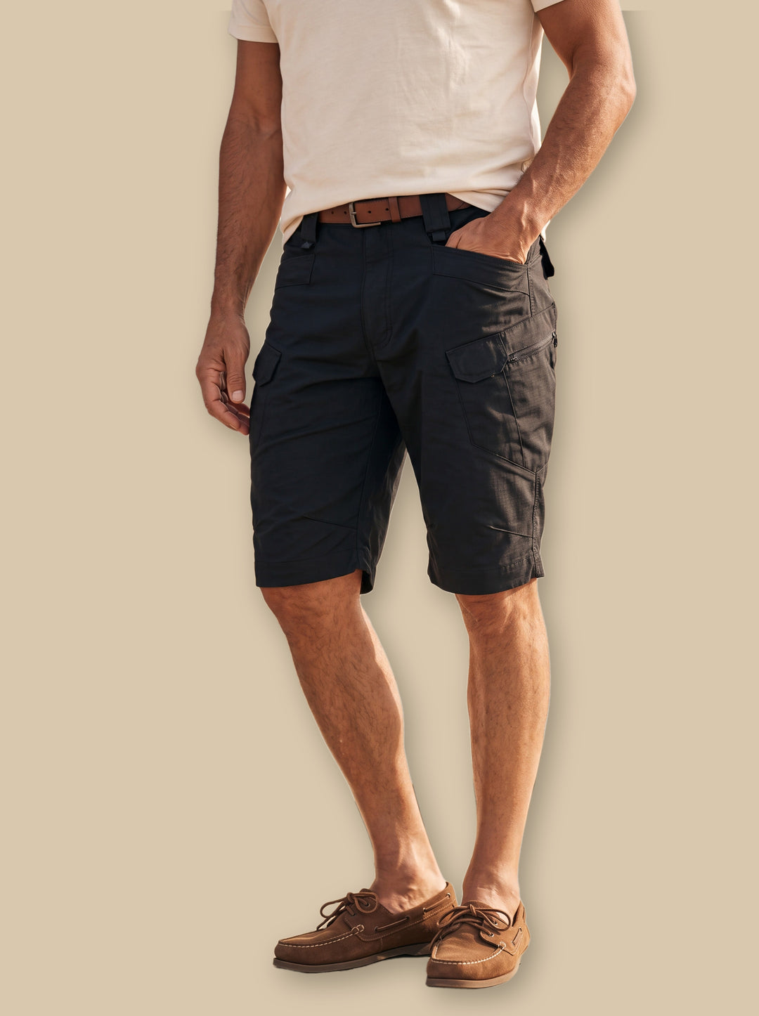 Leopold summer shorts in Black, studio - Gentlemens Manor