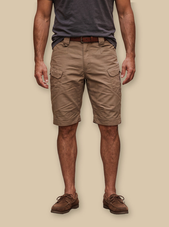 Leopold summer shorts in Brown, studio - Gentlemens Manor