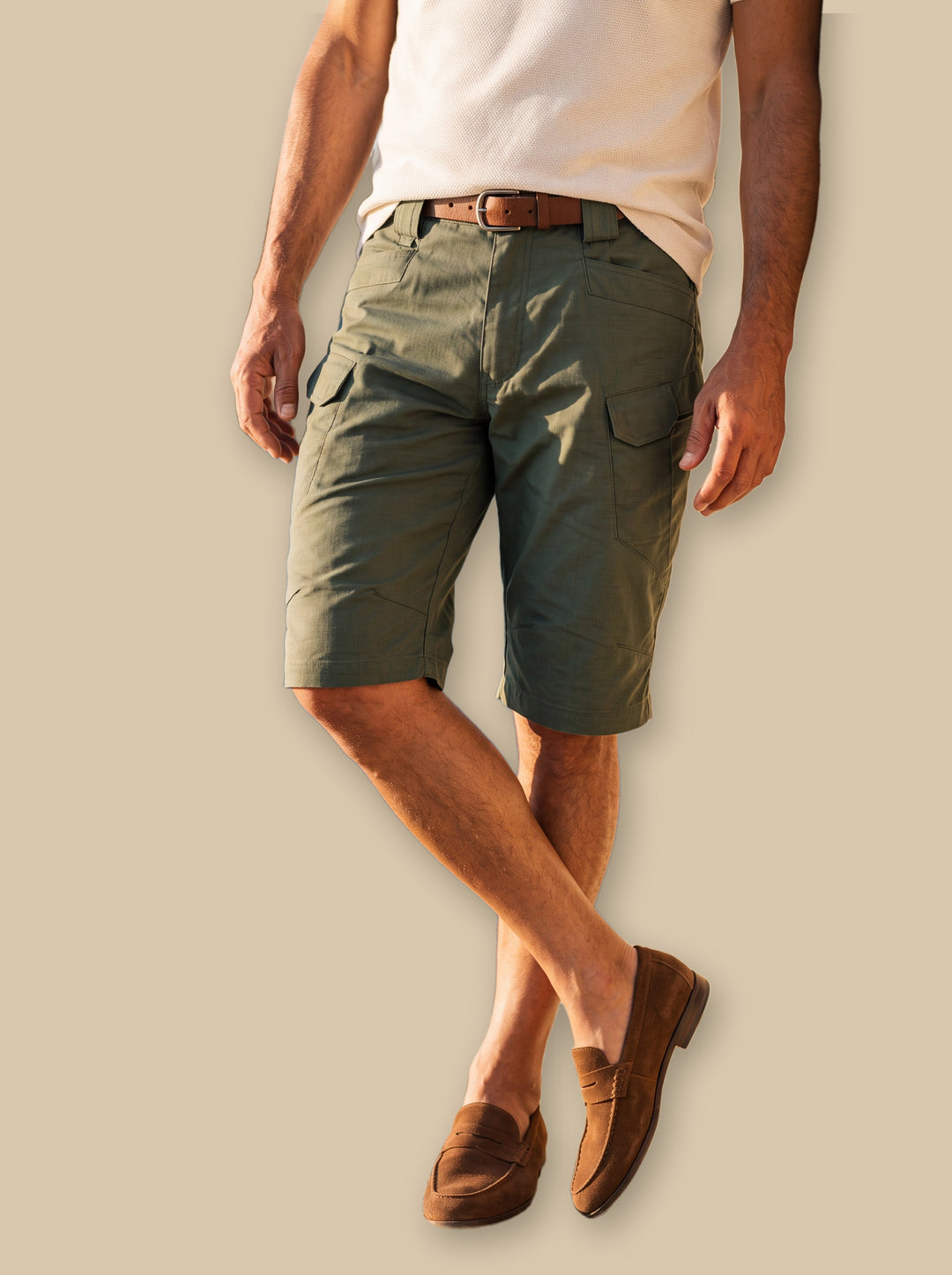 Leopold summer shorts in Green, studio - Gentlemens Manor