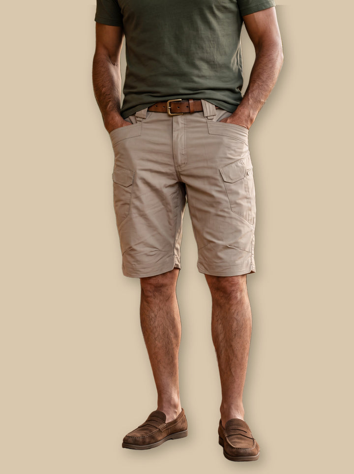Leopold summer shorts in Sand, studio - Gentlemens Manor