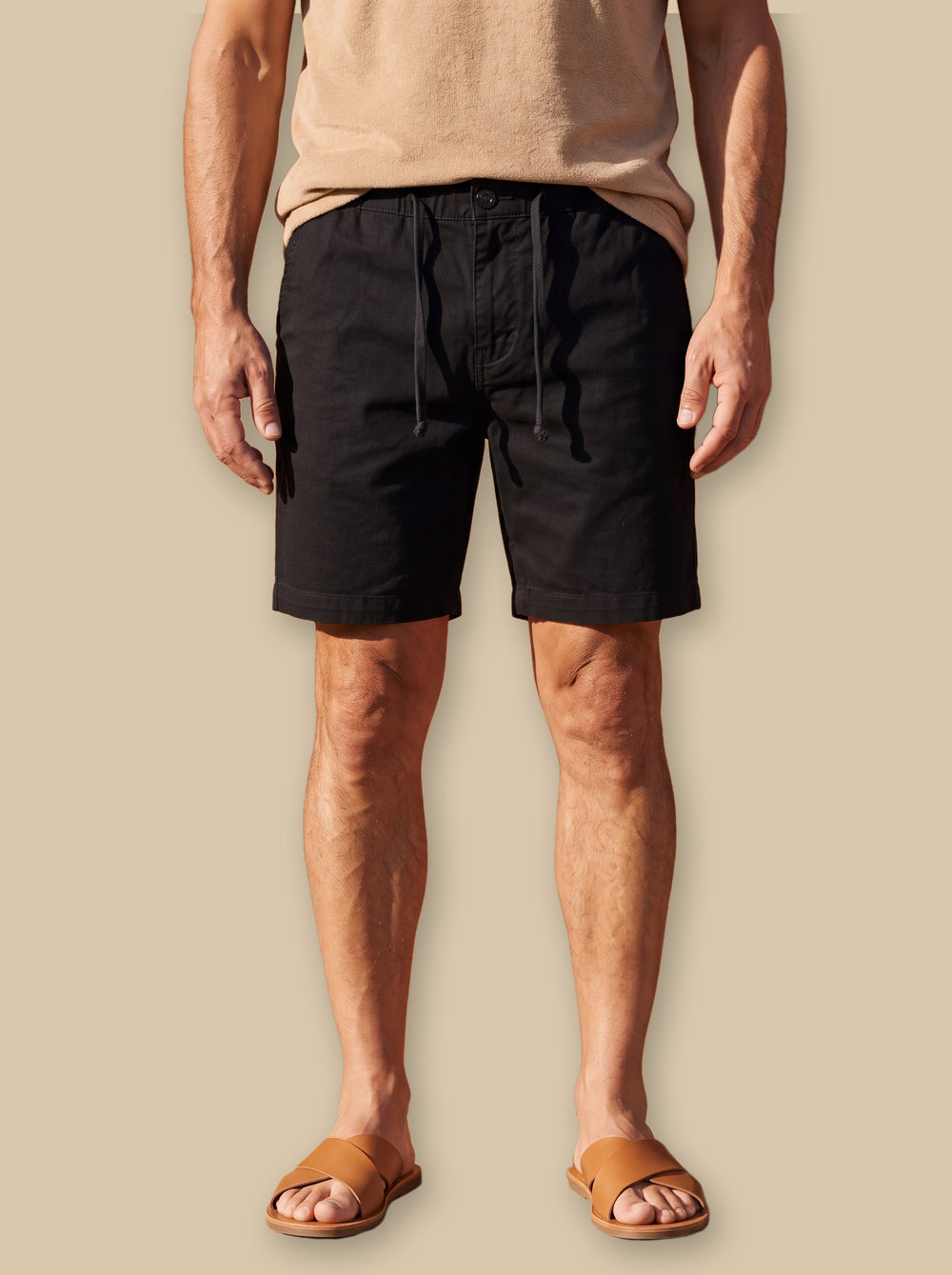 Lester summer shorts in Black, studio - Gentlemens Manor
