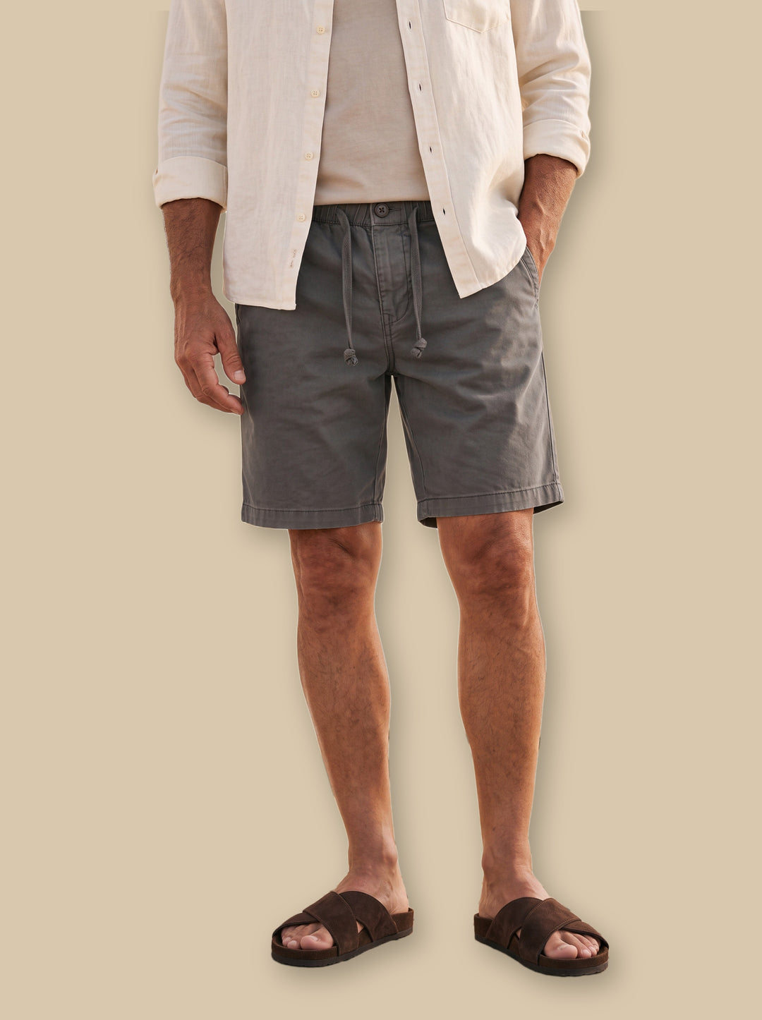 Lester summer shorts in Grey, studio - Gentlemens Manor