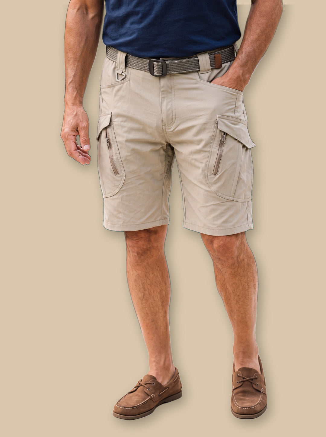 Levi summer shorts in Sand, studio - Gentlemens Manor