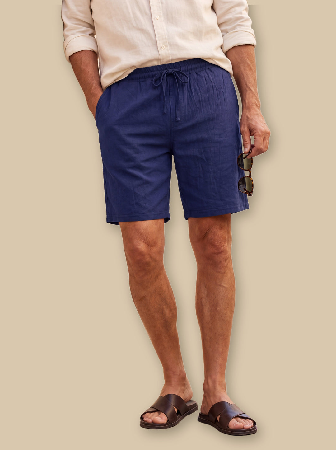 Lewis summer shorts in Navy, studio - Gentlemens Manor