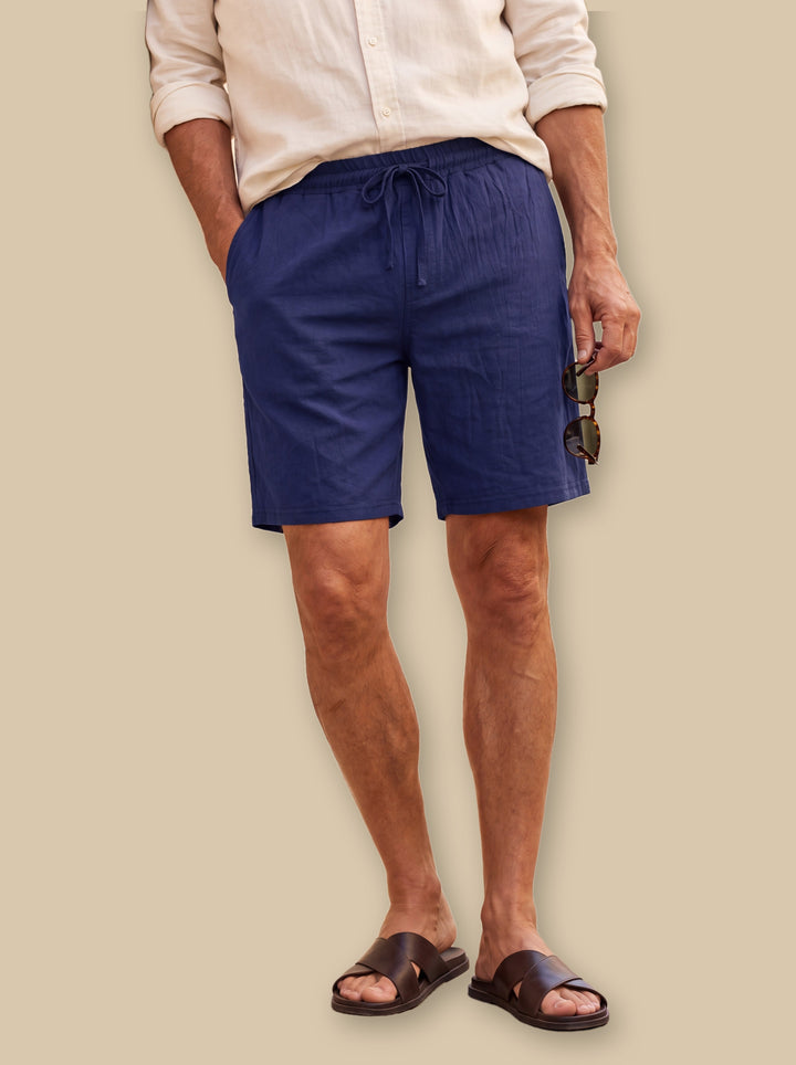 Lewis summer shorts in Navy, studio - Gentlemens Manor