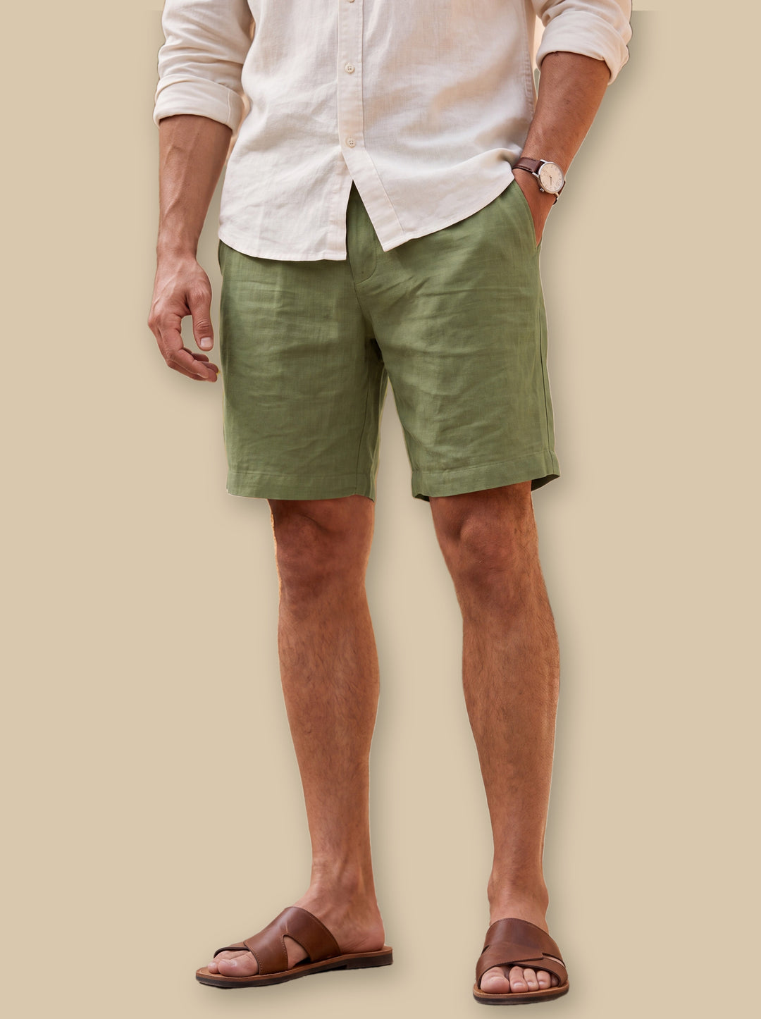 Lincoln summer shorts in Green, studio - Gentlemens Manor