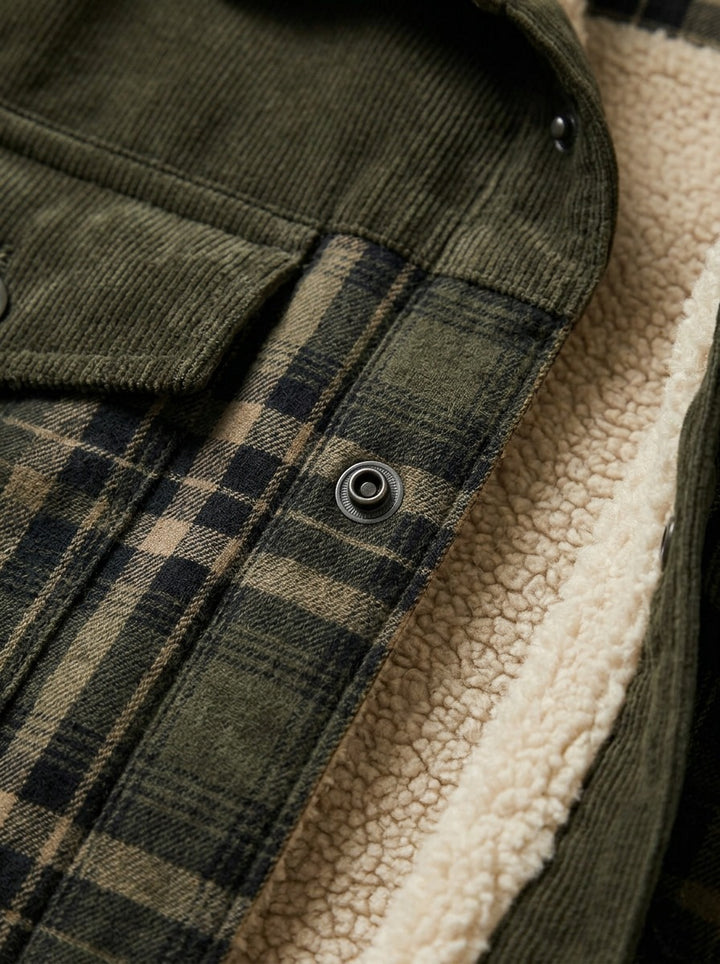 Linwood flannel shirt jacket, fabric close up, Gentlemens Manor