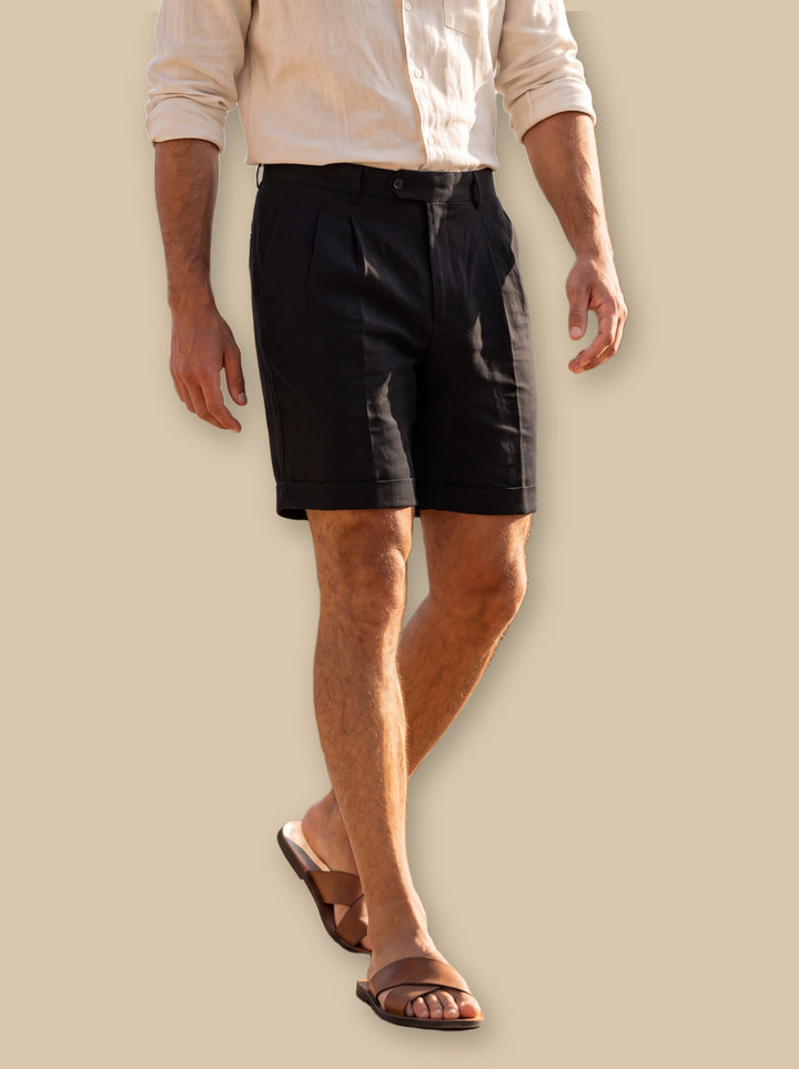 Lionel summer shorts in Black, studio - Gentlemens Manor