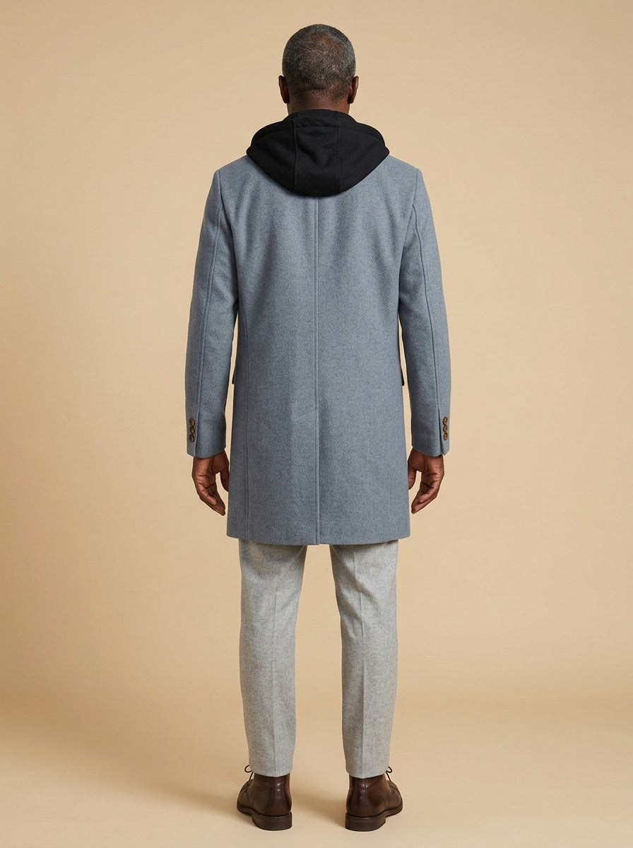 Livingston overcoat in Grey, back view, Gentlemens Manor