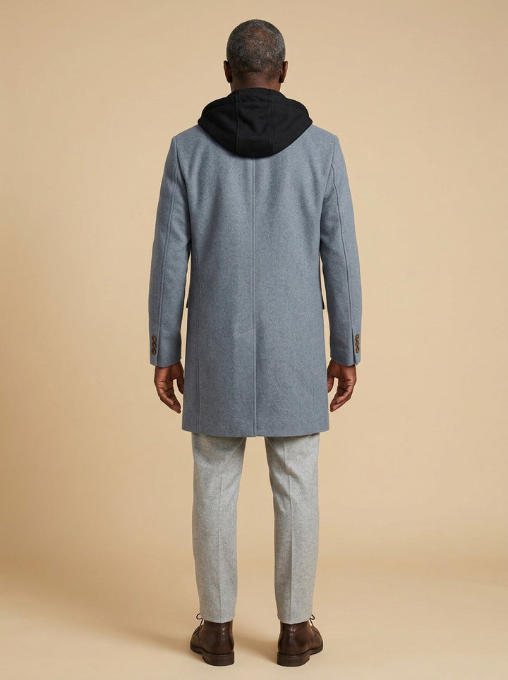 Livingston overcoat in Grey, back view, Gentlemens Manor