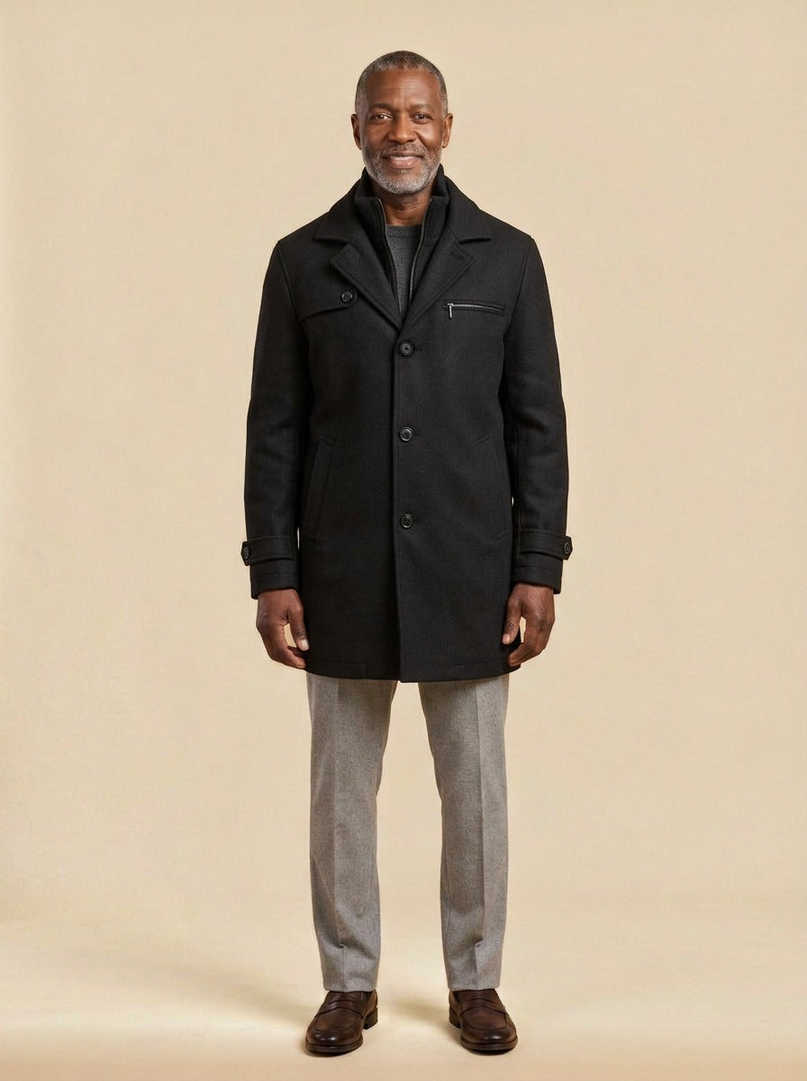 Lockhart coat in Black, studio, Gentlemens Manor