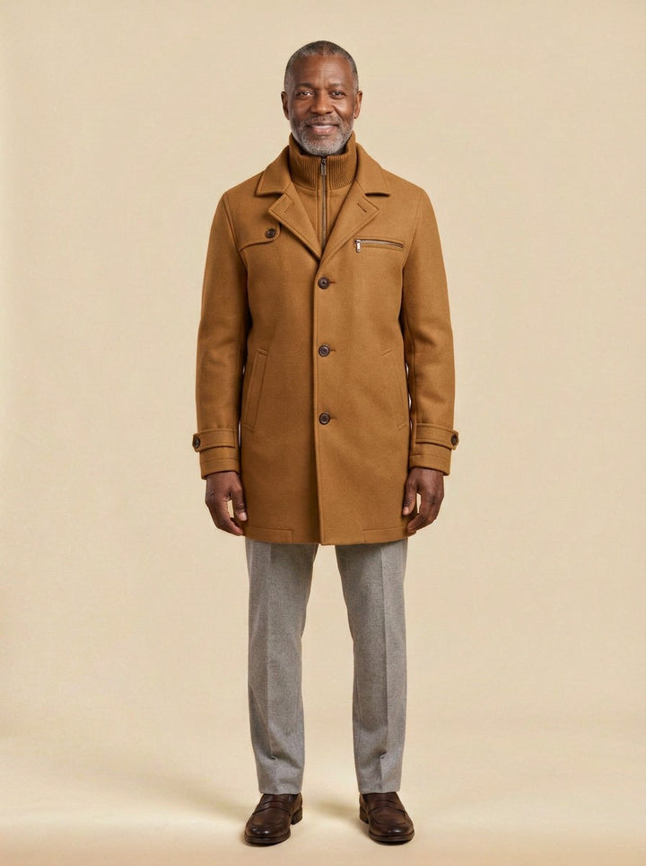 Lockhart coat in Camel, studio, Gentlemens Manor