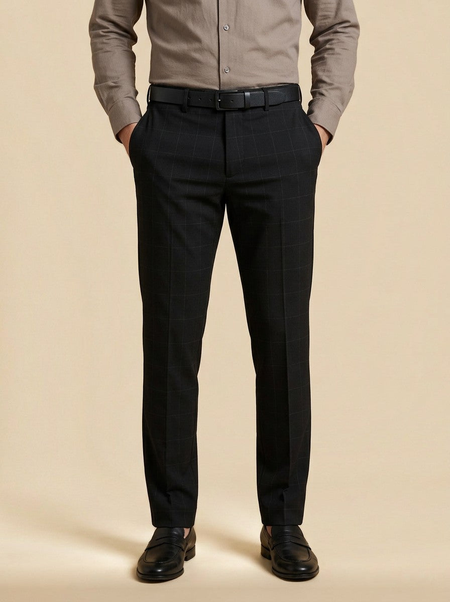 Lockwood checked pants in Black, studio, Gentlemens Manor