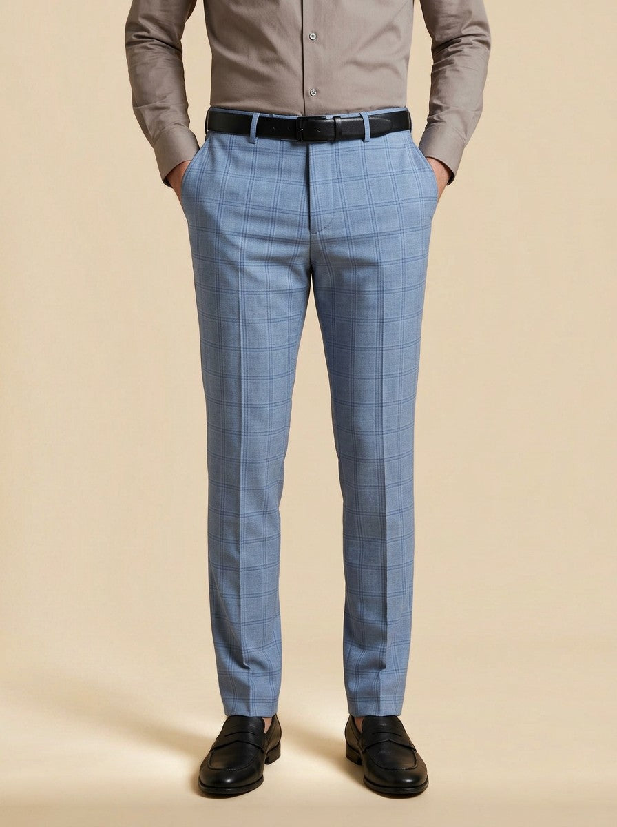 Lockwood checked pants in Light Blue, studio, Gentlemens Manor