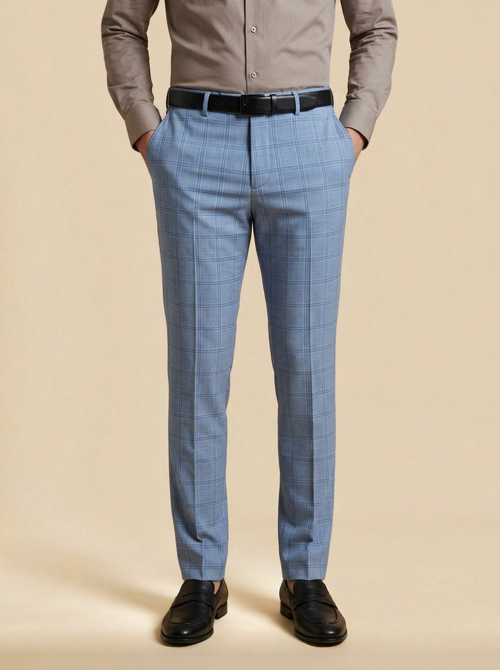 Lockwood checked pants in Light Blue, studio, Gentlemens Manor