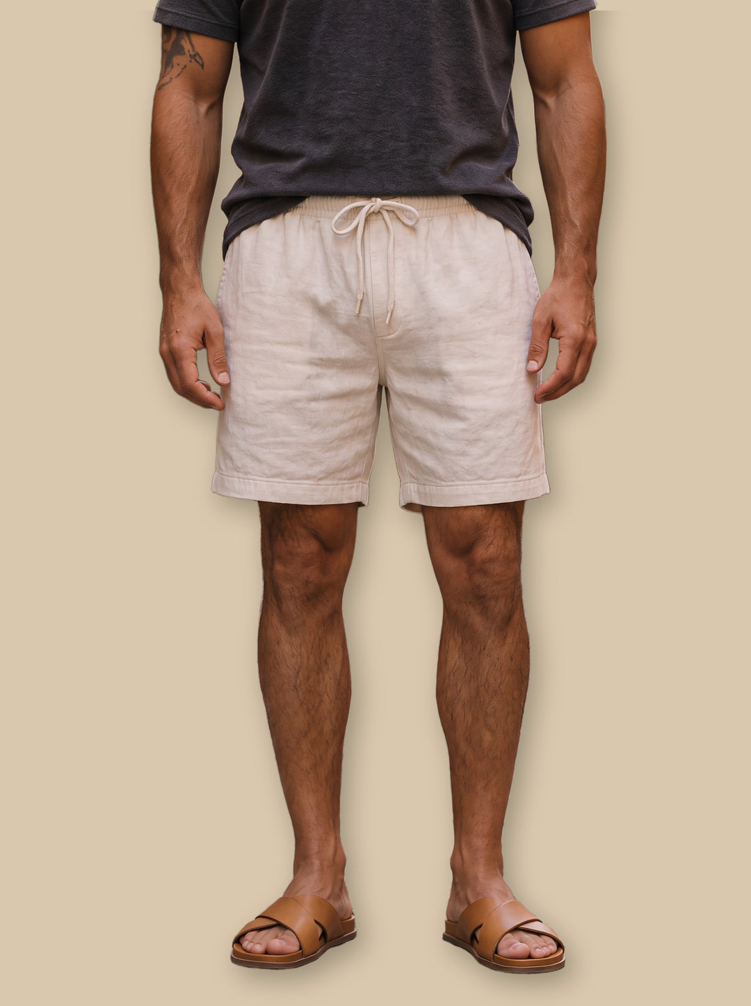 Logan summer shorts in White, studio - Gentlemens Manor
