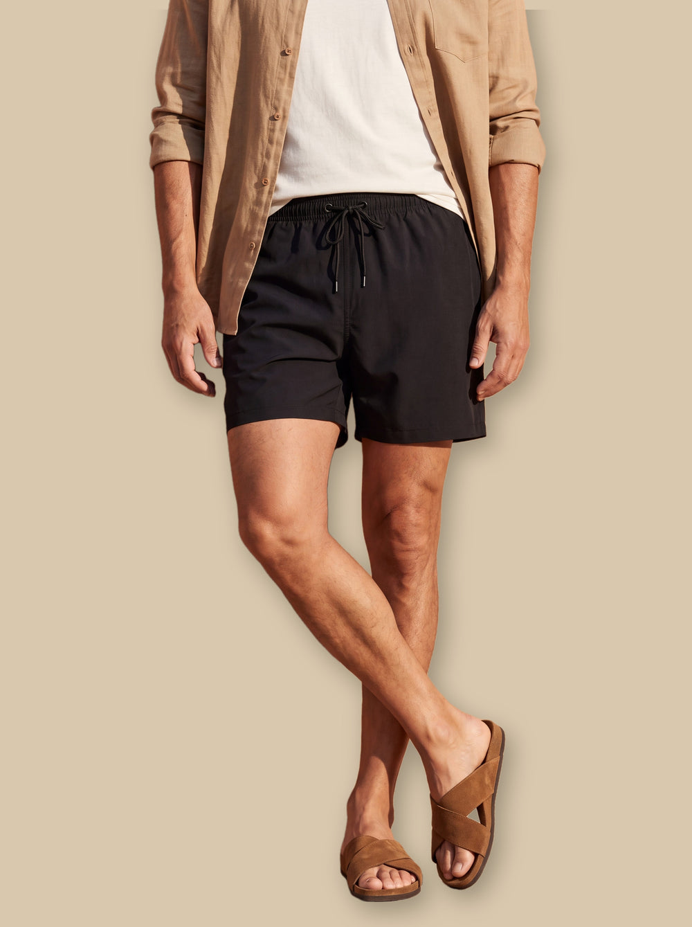 Lonnie summer shorts in Black, studio - Gentlemens Manor