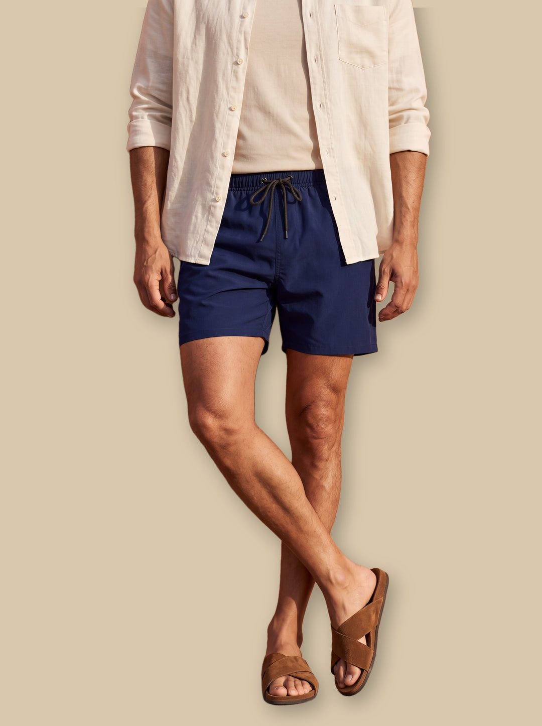 Lonnie summer shorts in Navy, studio - Gentlemens Manor