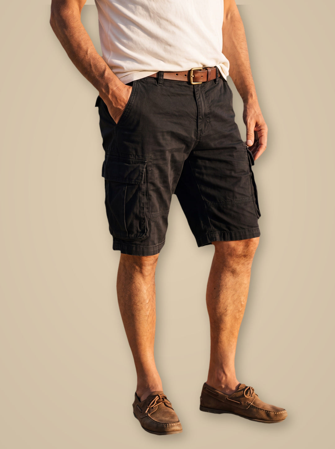 Louis summer shorts in Black, studio - Gentlemens Manor