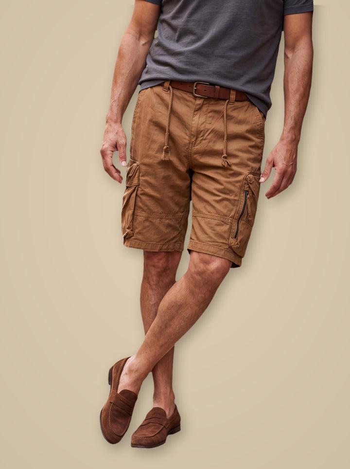 Louis summer shorts in Brown, studio - Gentlemens Manor
