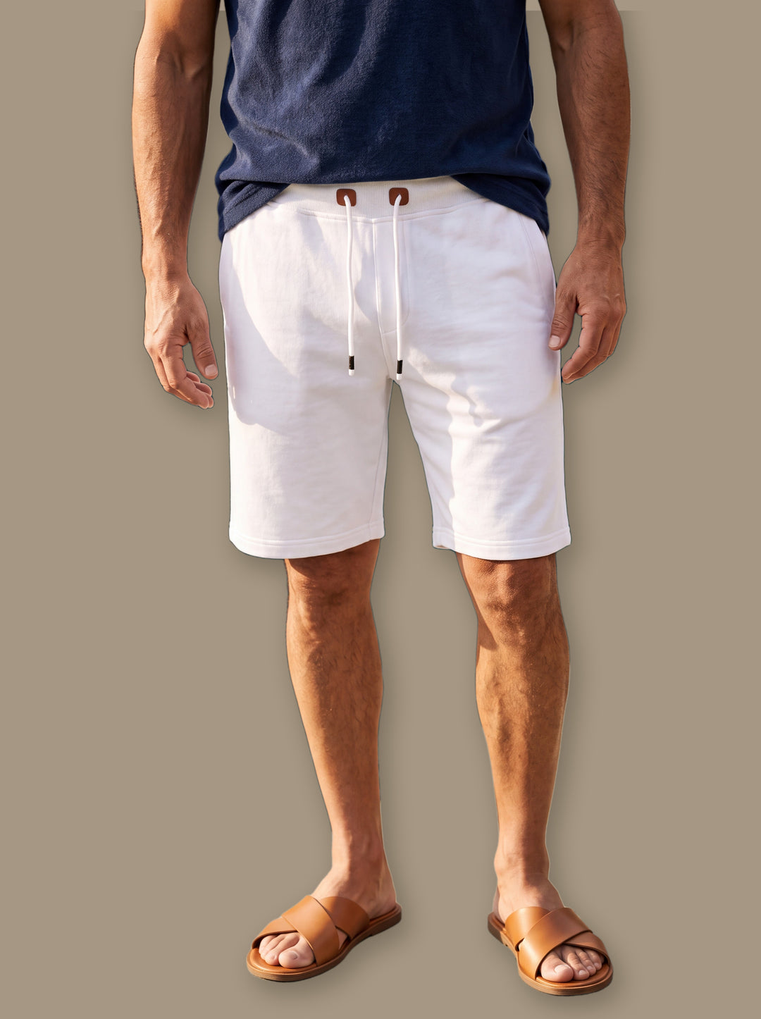 Lucas summer shorts in White, studio - Gentlemens Manor