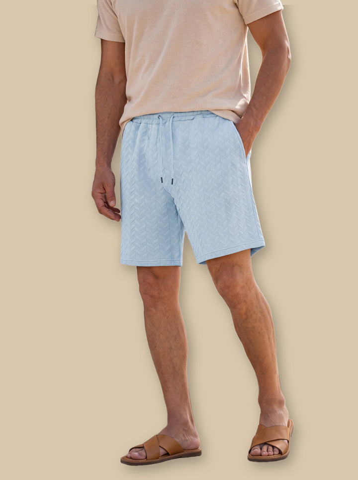Lucian summer shorts in Light Blue, studio - Gentlemens Manor