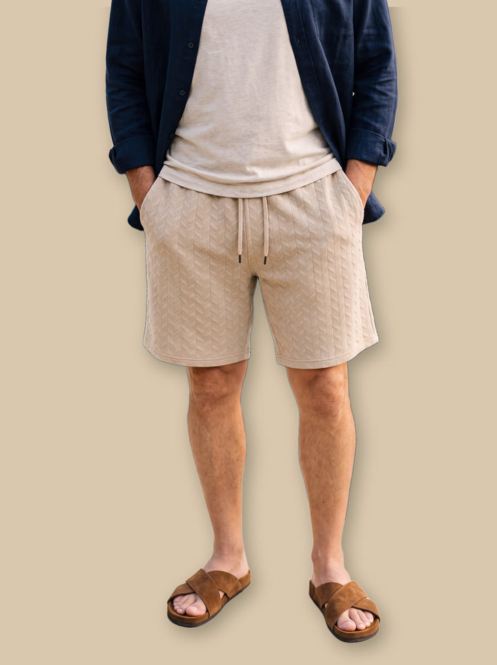 Lucian summer shorts in Sand, studio - Gentlemens Manor