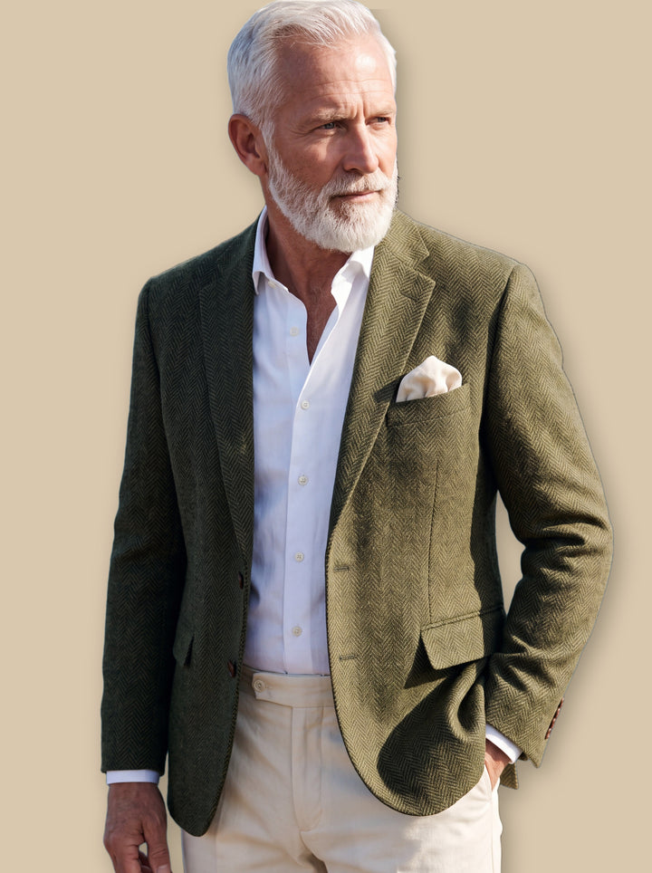 Lyndon blazer suit in Olive, studio - Gentlemens Manor