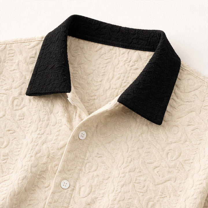 The Brookridge Hill Men’s Textured Lightweight Summer Set – Shirt &amp; Shorts Set