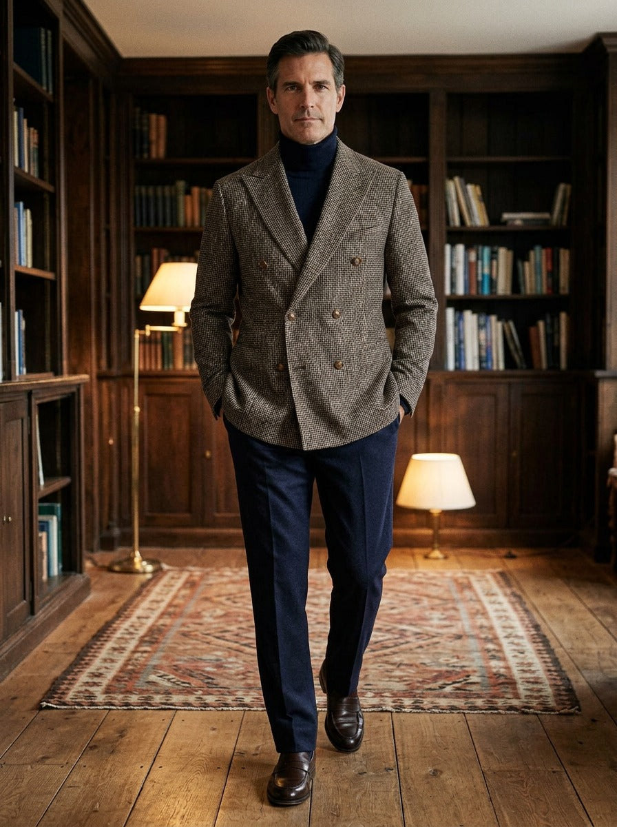 Maddox blazer in Brown, lifestyle in a private study, Gentlemens Manor