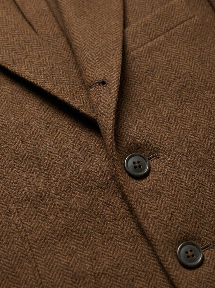 Maitland herringbone tweed blazer, fabric close up, Gentlemens Manor