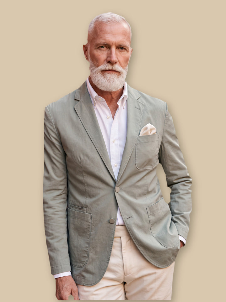 Malcolm blazer suit in Sage, studio - Gentlemens Manor