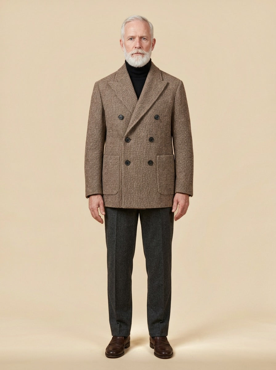 Marchmont tweed blazer in Brown, studio, Gentlemens Manor