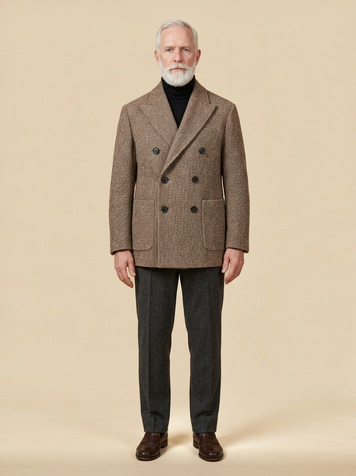 Marchmont tweed blazer in Brown, studio, Gentlemens Manor