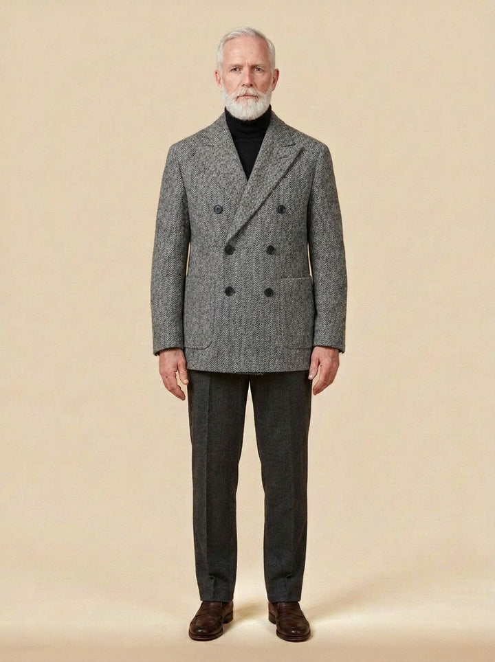 Marchmont tweed blazer in Gray, studio, Gentlemens Manor
