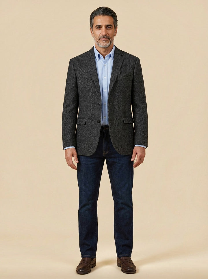Medford blazer in Charcoal, studio, Gentlemens Manor