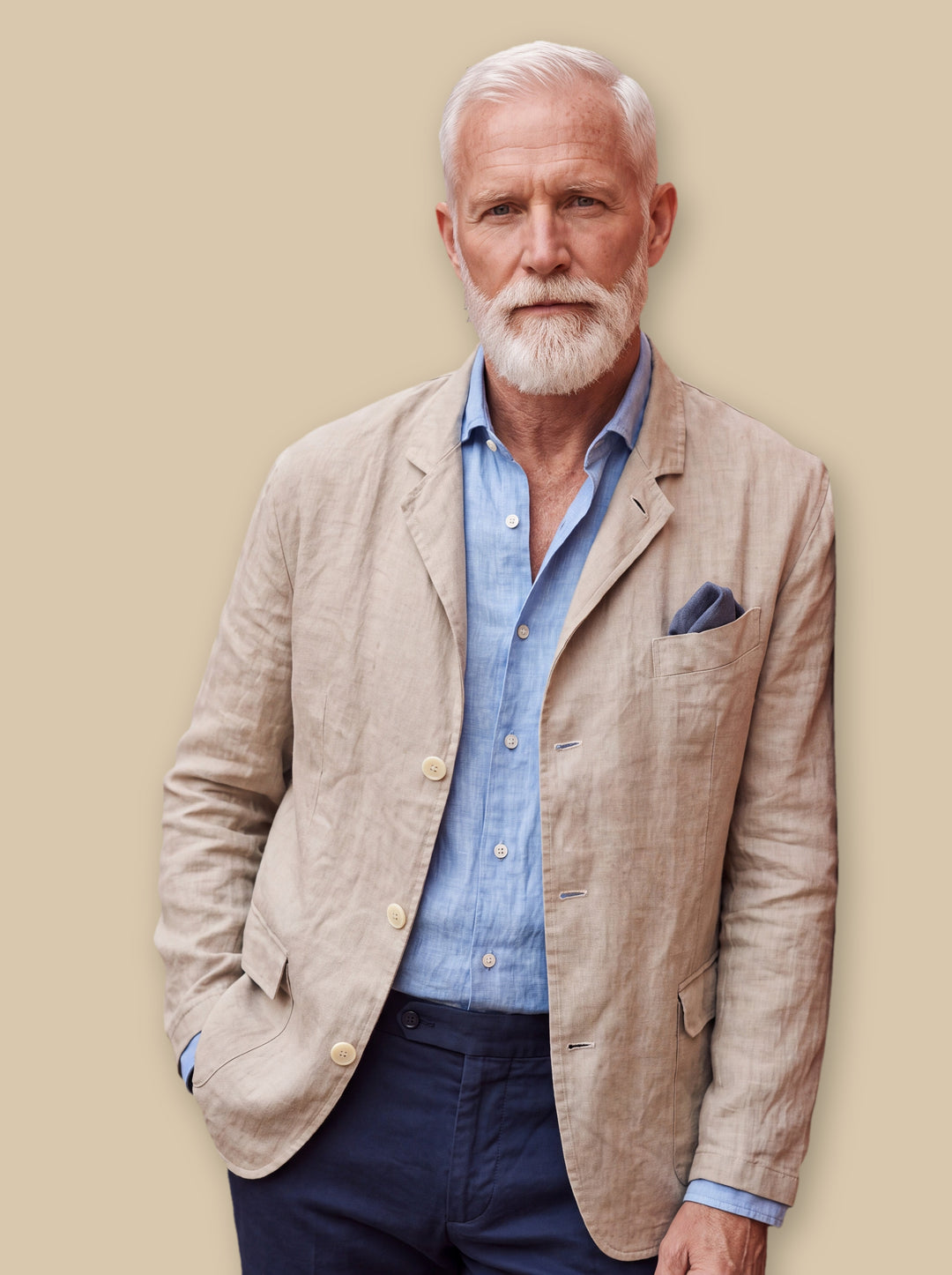 Merle blazer suit in Sand, studio - Gentlemens Manor