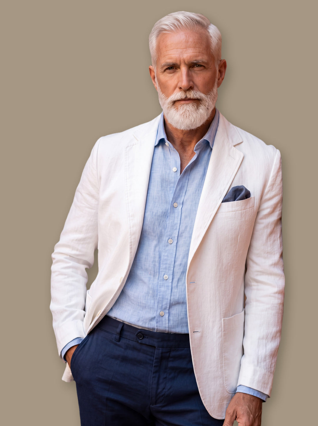 Merritt blazer suit in White, studio - Gentlemens Manor