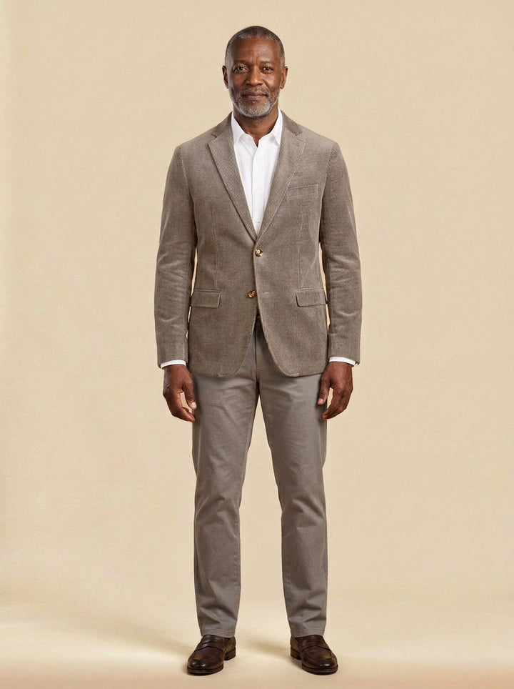 Middleton corduroy blazer in Grey, studio, Gentlemens Manor