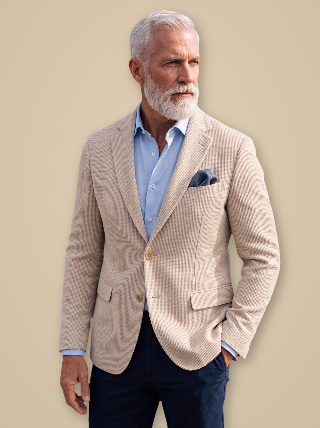 Montgomery blazer suit in Beige, studio - Gentlemens Manor