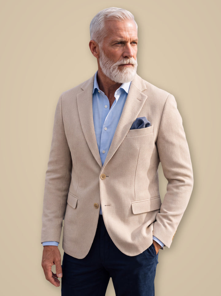 Montgomery blazer suit in Beige, studio - Gentlemens Manor