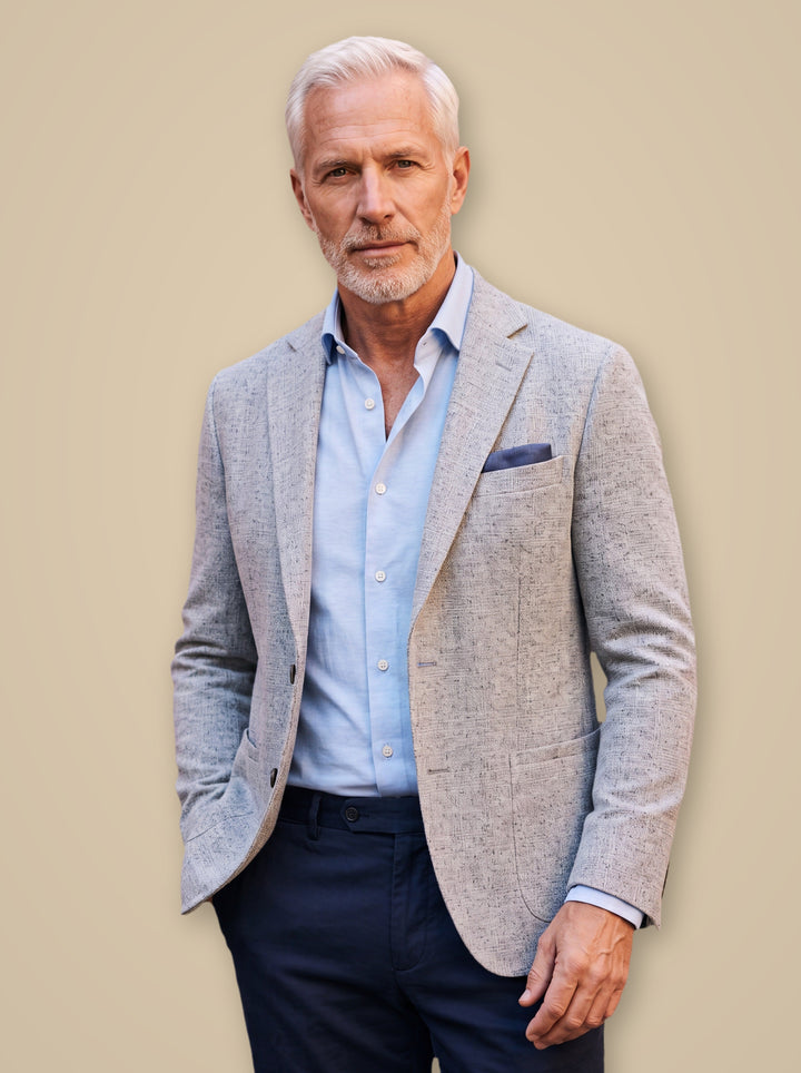 Montgomery blazer suit in Light Grey, studio - Gentlemens Manor
