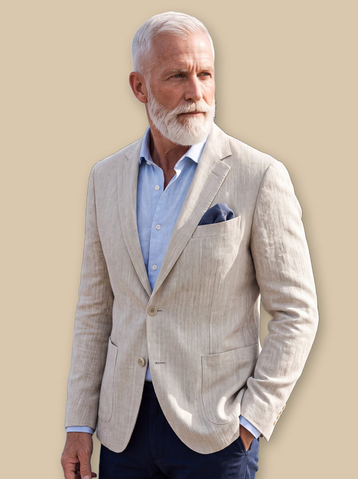 Mortimer blazer suit in Sand, studio - Gentlemens Manor