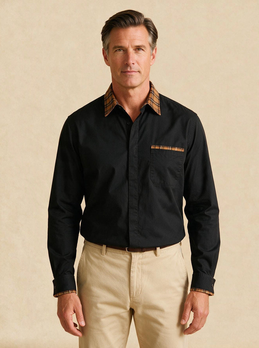 Nash casual shirt in Black, studio, Gentlemens Manor