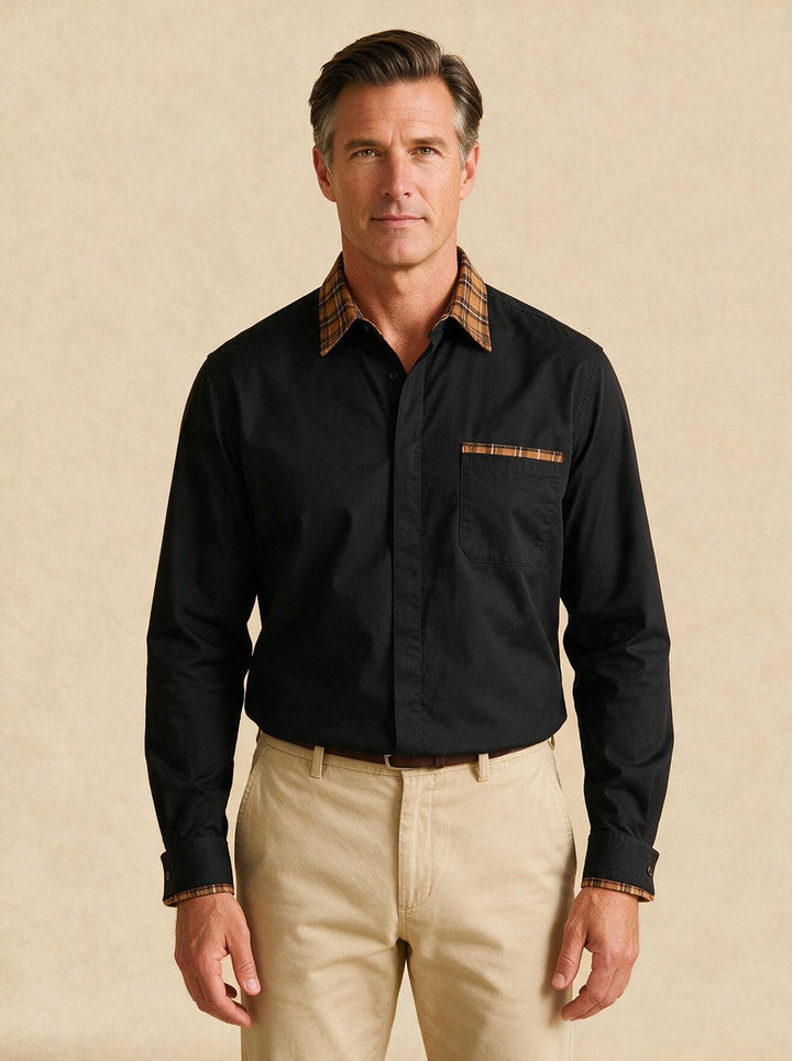 Nash casual shirt in Black, studio, Gentlemens Manor