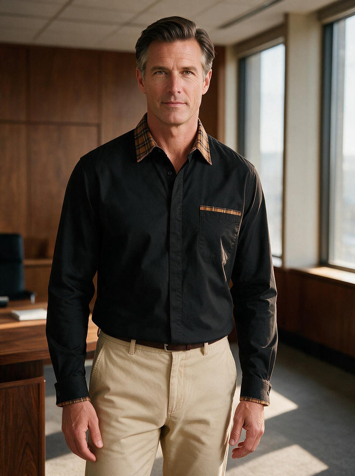 Nash casual shirt in Black, lifestyle, Gentlemens Manor