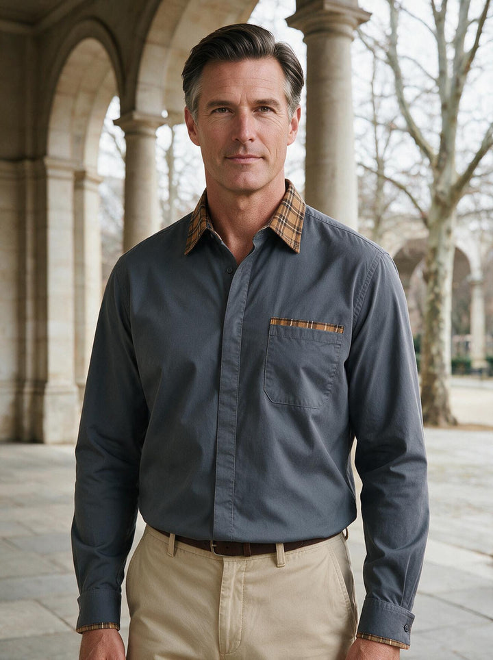 Nash casual shirt in Grey, lifestyle, Gentlemens Manor