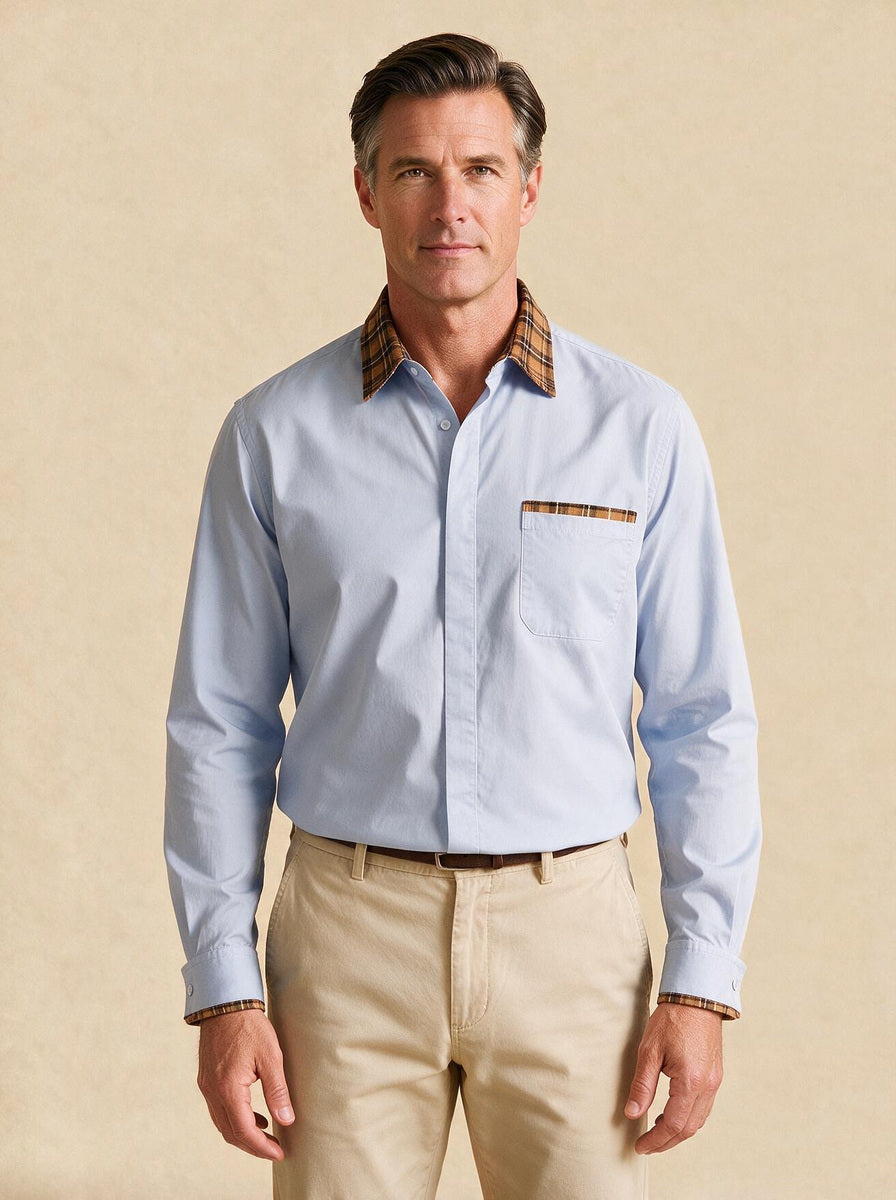 Nash casual shirt in Light Blue, studio, Gentlemens Manor