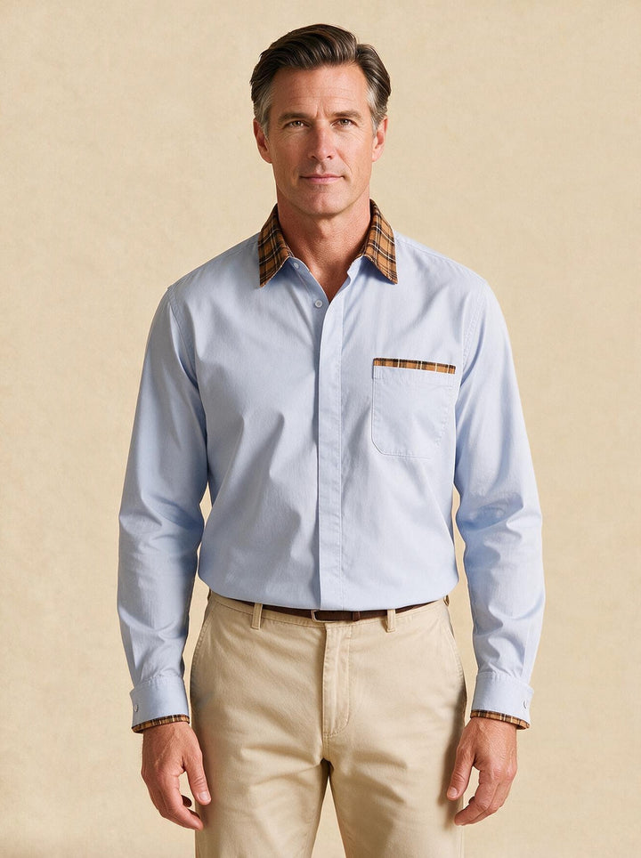 Nash casual shirt in Light Blue, studio, Gentlemens Manor