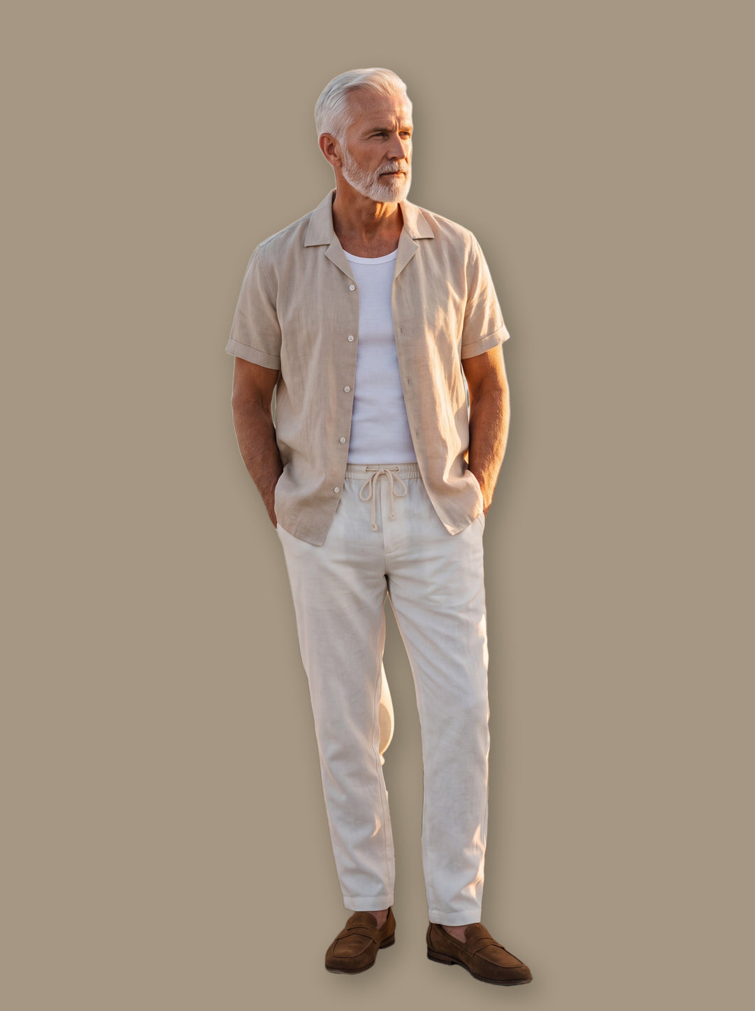 Nelson two piece set in Sand, studio - Gentlemens Manor